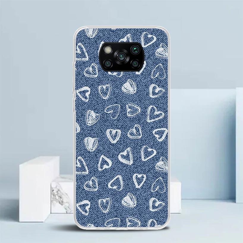 Jeans Cowboy Denim Printed Phone Case For Xiaomi Poco F7 Ultra X5 X6 X7 Pro M7 Redmi 15C 15 13C 13 12C 12 10C 10 10A 9 9C 9A 9T