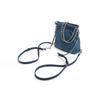 New CHARLES&KEITH PU, Textile Mixture Backpack Shoulder Bag Small Women's Dark Denim Blue CK2-60782390-1