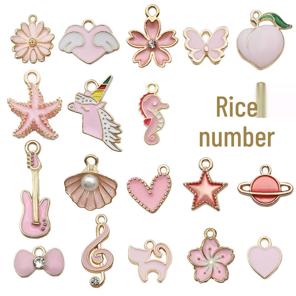 Mixed Color Cartoon Enamel Alloy Pendants for DIY Bracelets & Keychains