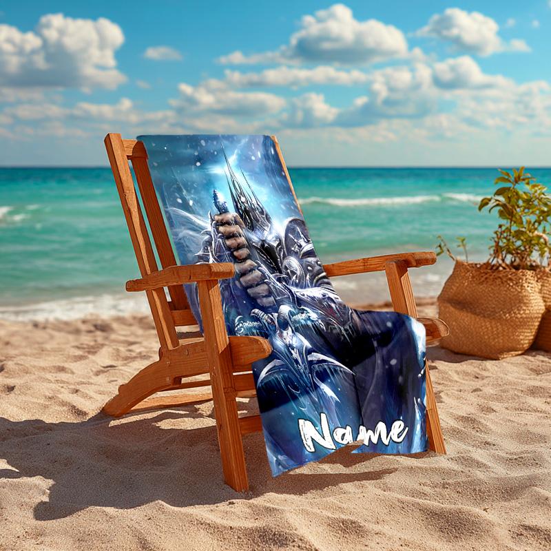 Personalized customized proof beach towel with World of Warcraft pattern - soft, absorbent,quick-drying,perfect swimming,camping&bathing