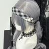 Tian Sheng Handmade Cute Lolita Black & White Plaid Headband with Leather Buckle
