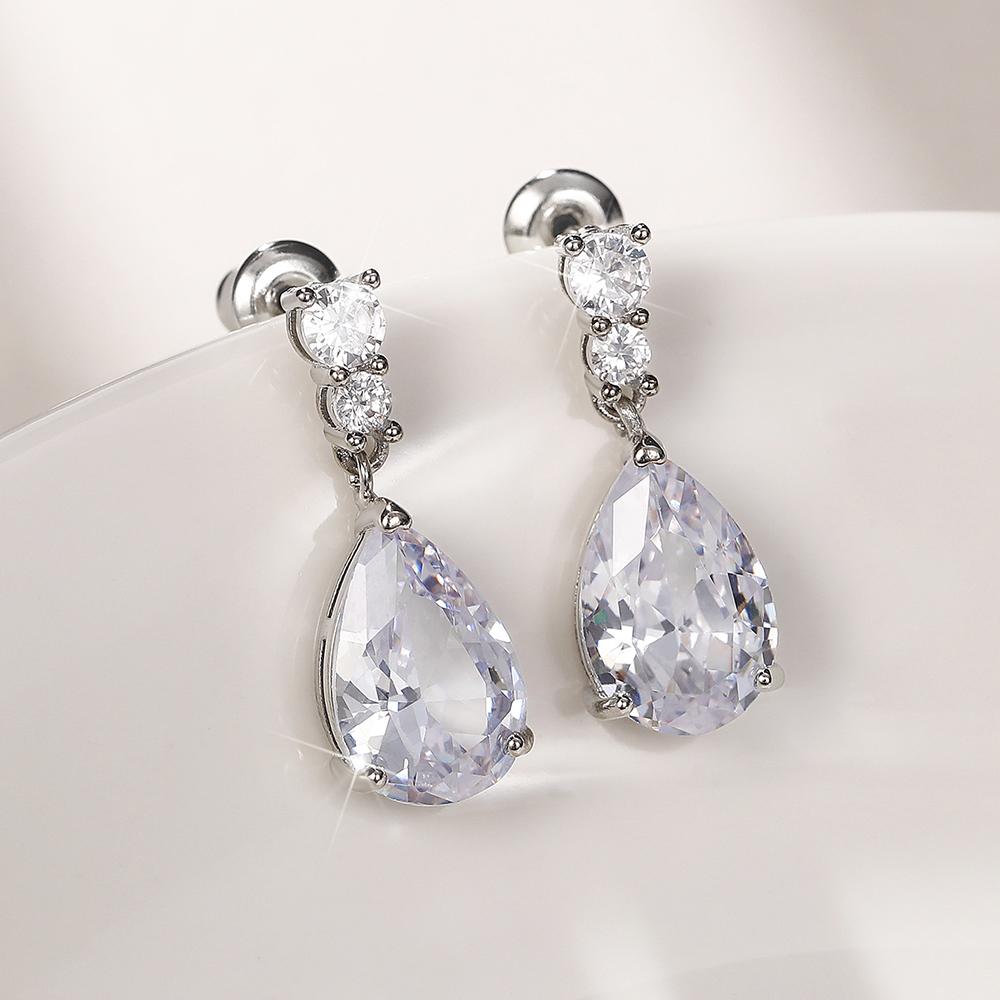 Huitan Temperament Women's Wedding Dangle Earrings Luxury Fashion Cubic Zirconia Earrings Gorgeous Lady Jewelry Drop ShippingGood product