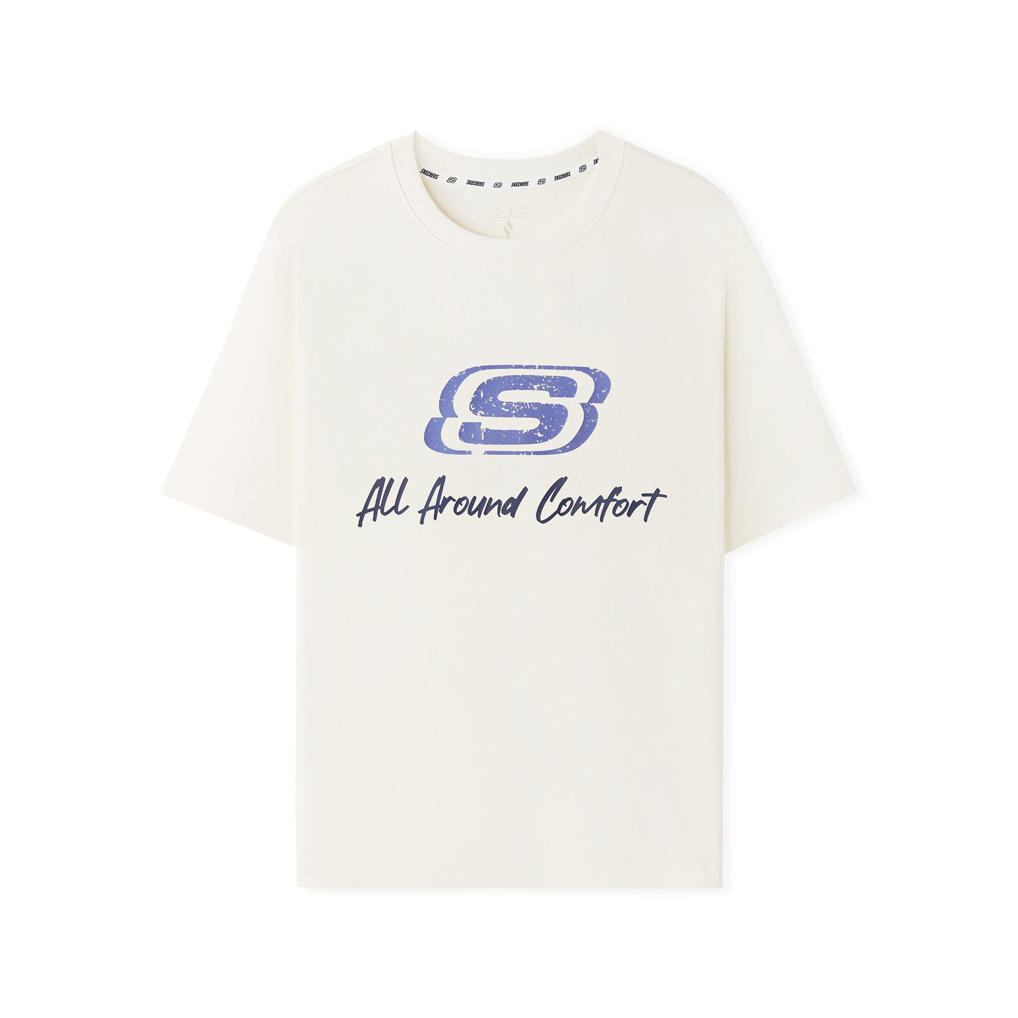 Skechers Knit Cool Breathable Comfortable Soft Basic Versatile Fashion Simple Round Neck Short Sleeve T-Shirt Unisex tops L225U129-0074 S