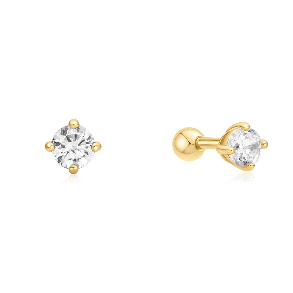 Ania Haie Gold Sparkle Round Barbell Single Piercing E070-03G