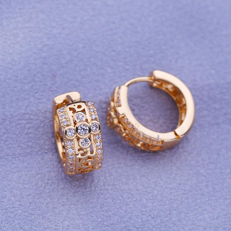 MINTHA Cross Clip Earrings Trendy Rose Gold Color Wedding Daily Fashion Jewelry Cubic Zirconia Earrings For Women Bridal Geometry Round Earrings