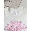Kids Crewneck Sweatshirt, School Days Pink Bow Graphic Print, Soft Comfort Pullover