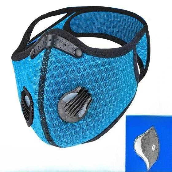Cycling Face Mask with Activated Carbon Filter Anti Pollution Dust Proof Bicycle Mask Washable Breathable Outdoor Sport Training