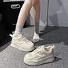Fashion New Thick Bottom Heightening Women's Shoes Summer Mesh Breathable Beige Sneakers Casual Flat Bottom Casual Sports Board Shoes