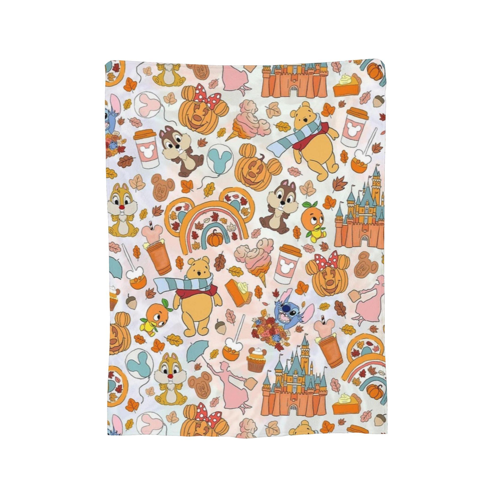 

Happy Bear Winnie the Pooh Knitted Blanket Flannel Lightweight Thin Throw Blankets for Bed Bedroom Quilt 75x90cm