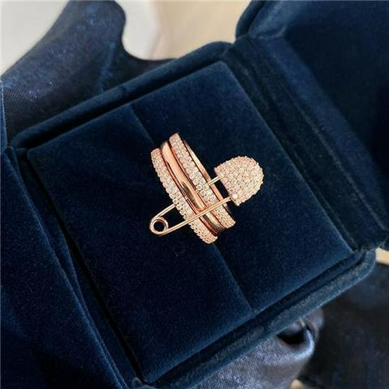 Three-Color Detachable Women's Zirconia Ring