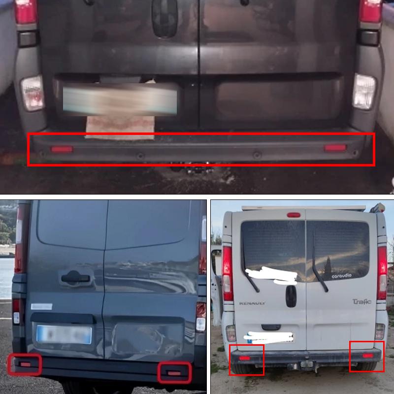 2PCS Rear Bumper Reflector Brake Tail Light Shell no bulb For Opel Vauxhall Vivaro Movano A For Nissan Primastar Accessories
