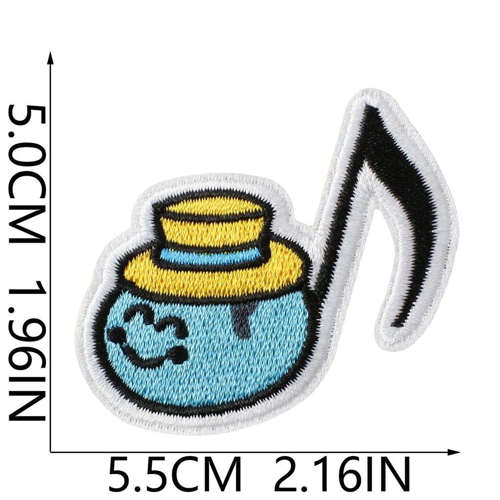 Iron-On Embroidery Patch, Music Note & Earphone Love Cloth Sticker, Decorative Applique For Clothes Schoolbag, Boys Diy Accessories