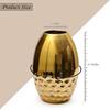 Luxury Gold Decorative Vase – 11 Inch Tall Iron Flower Vase with Honeycomb Design  for Living Room, Office, and Dining Table (Gold)