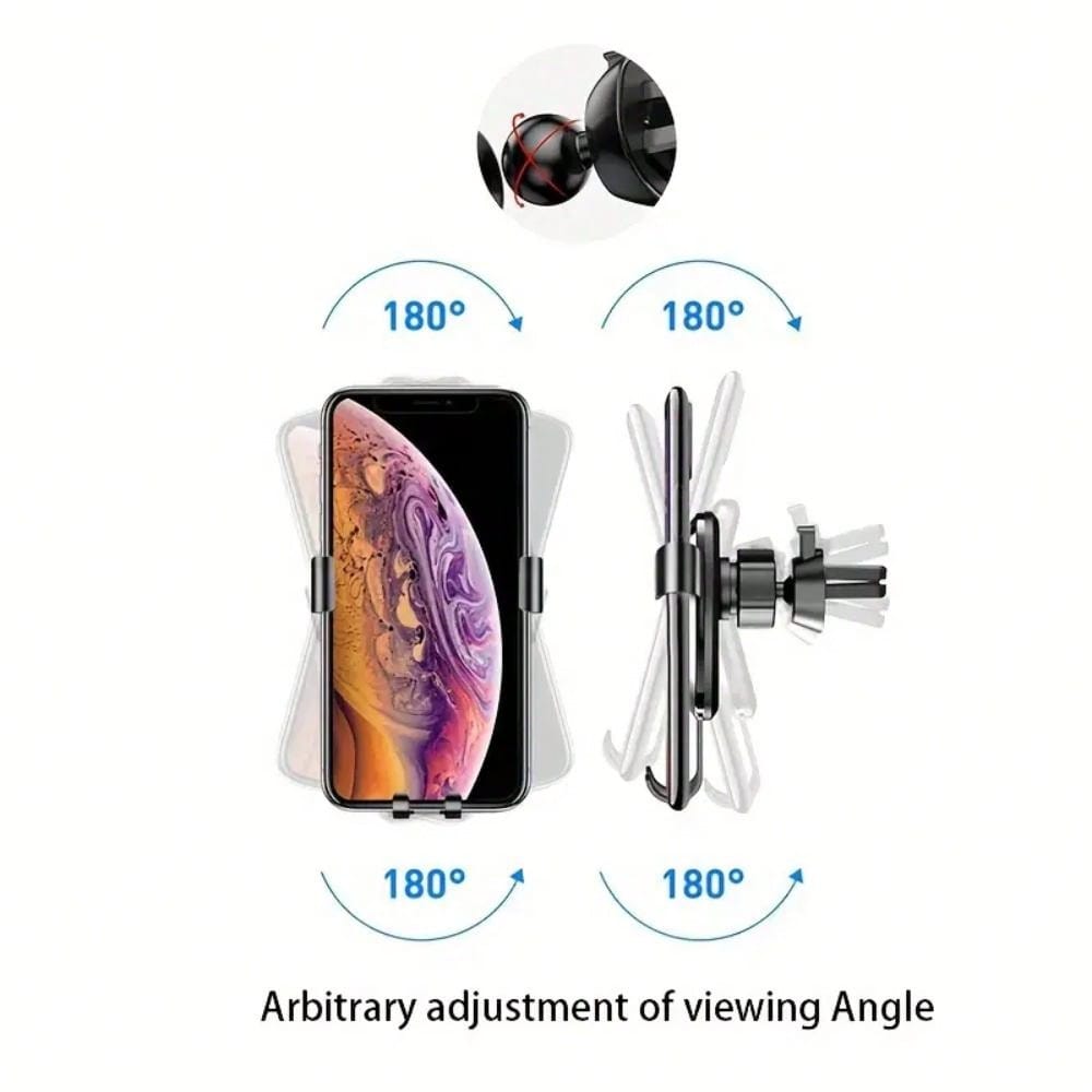 Car Phone Holder – Gravity-Induced Air Vent Mount with Triangular Mirror Design (Smartphone Bracket)