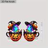 Gothic Pumpkin Cup Colorful Ghost Acrylic Earrings for Women Exquisite Star Pumpkin Earrings Halloween Earrings Holiday Gifts