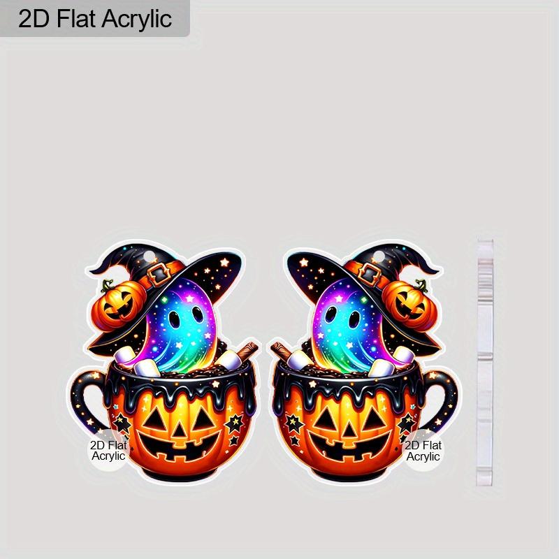 Gothic Pumpkin Cup Colorful Ghost Acrylic Earrings for Women Exquisite Star Pumpkin Earrings Halloween Earrings Holiday Gifts