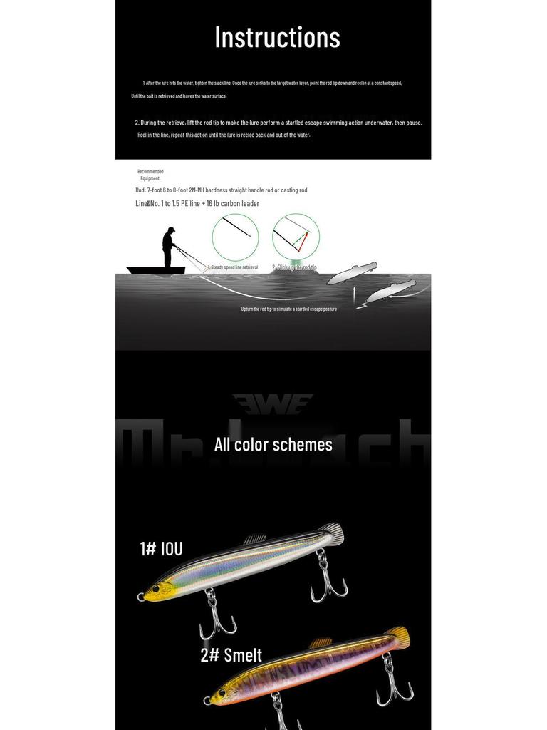 2023 Meixia Loach Brother Sinking Pencil: Loach-Shaped Long Cast Wobbling Lure for Aspius, Mandarin Fish, and Perch