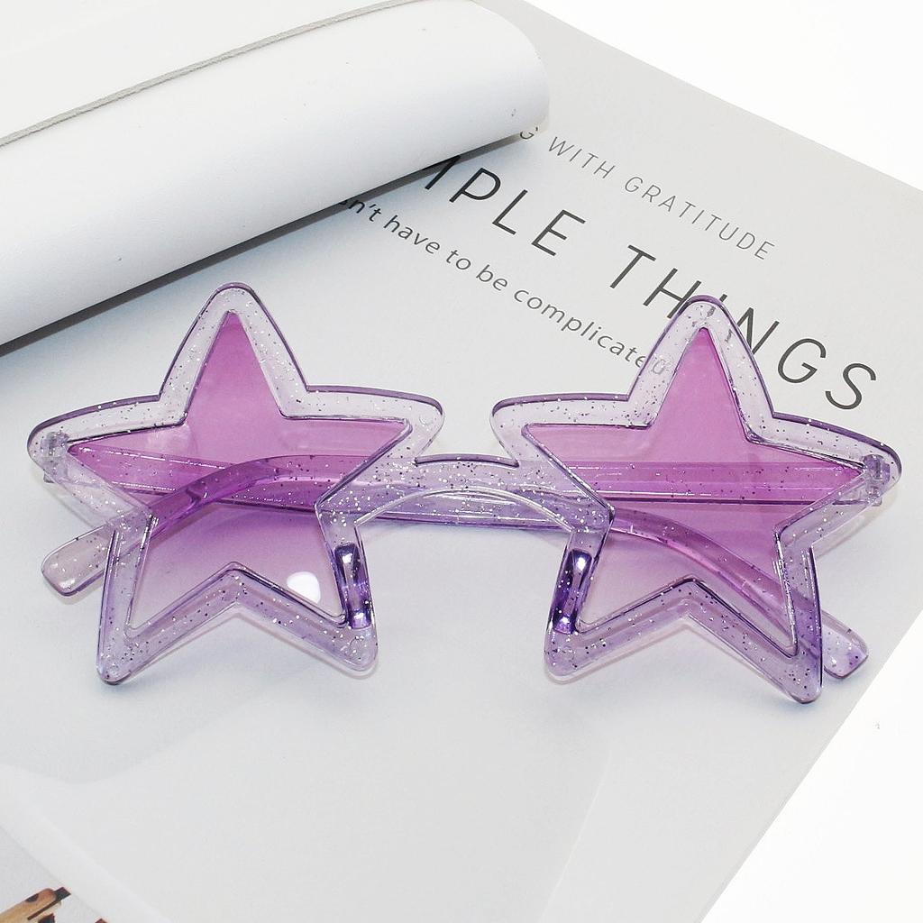 New Trendy Star Sunglasses Fun Birthday Party Colorful Pentagram Decorative Eyewear