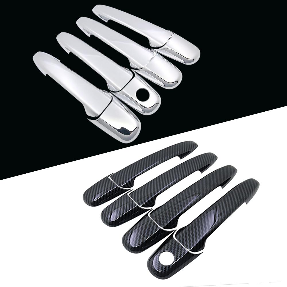 Black Carbon Fiber Handle Or Chrome Side Door Cover Trim Set for Mazda 5 Premacy 2004~2018 Car Accessories 2005 2006 2007