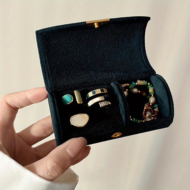 Elegant Mini Jewelry Organizer Box Portable Anti-Tarnish Velvet Lined For Rings & Accessories Perfect Gift For Women Mother'S Day Valentine'S