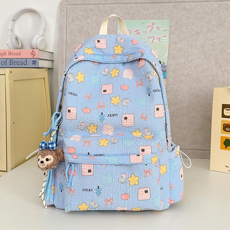 New Girl Cute Backpack Large Capacity Versatile Backpack Printed College Student Campus Style Backpack Sweet Backpack