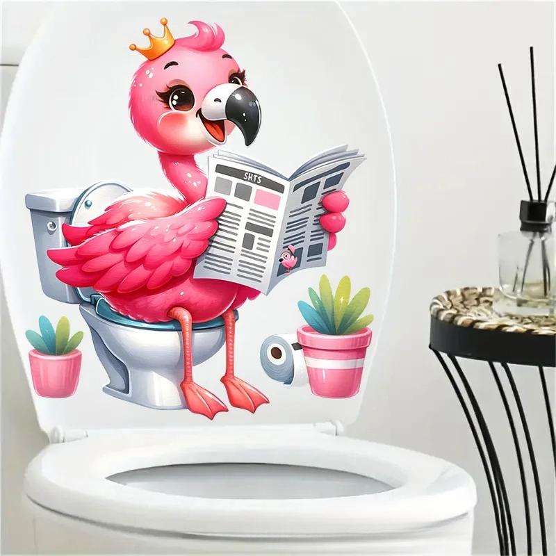 1 PC Funny Animal PVC Toilet Seat Stickers Monkey Zebra Giraffe Decals Waterproof Bathroom Wall Door Decor Creative Removable Decals
