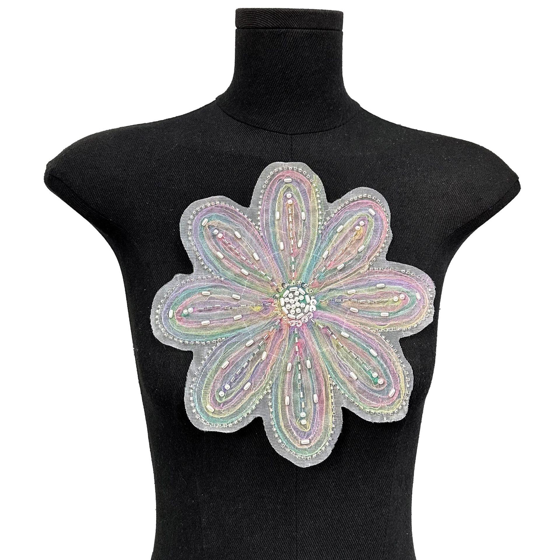 

Handmade Beads Three-Dimensional Flowers Handmade Diy Clothing Accessories Clothes Patch Decoration Decal Cloth Sticker Flower Pieces HL248 color