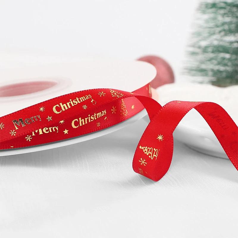 5M Christmas Decoration Christmas Ribbon Xmas Tree Ornament for Home Decor New Year Handmade DIY Gift Packing Box Accessories