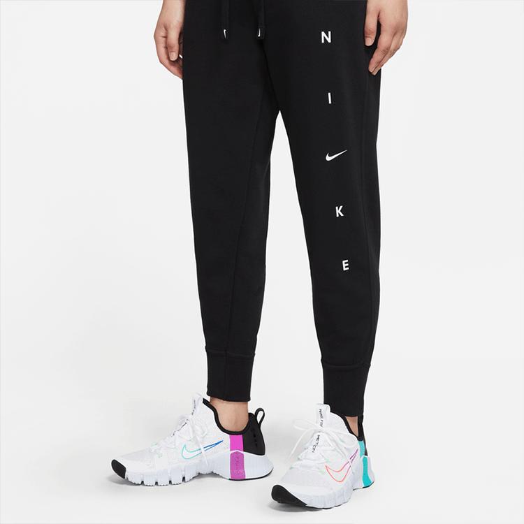 Nike Solid Color Knitted Sports Pants Women Bottoms Black DJ0772-010