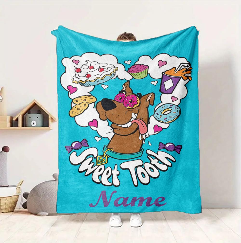 Custom Name Scooby Doo Adventure Flannel Blanket Throw Blanket Soft Warm Sofa Bed home Decor Unique Gift