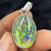 Natural Opal Pendant Quality Certifeid 34 ct 925 Sterling Silver Oval Gems October Birthstone Gift