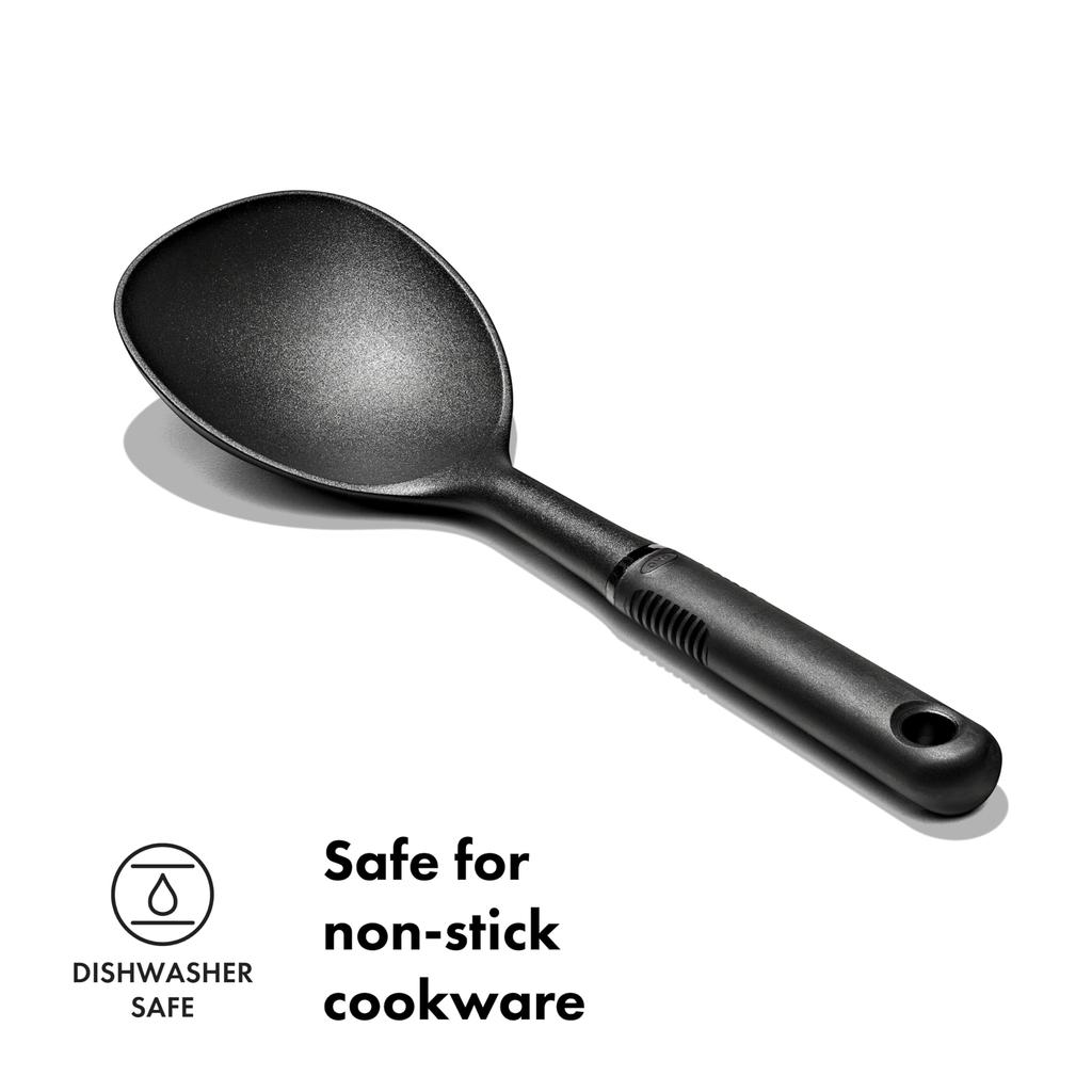 OXO Serving Wide Wide and Easy to Dishwasher Spoon, Nylon, Scoop, Scoop, Safe, Black, 23.5cm