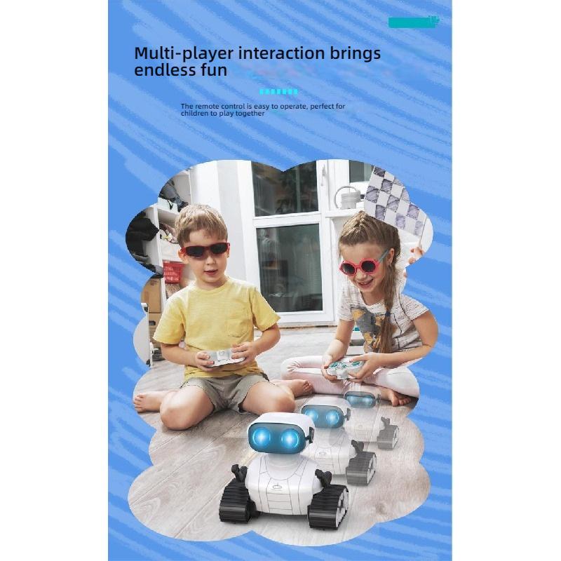 Rechargeable 2.4G RC Dancing Robot Toy LED Flashing Eyes Sound Light Effect Remote Control Robot for Kids Boys Girls