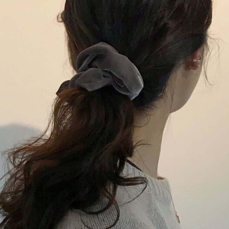 Oar Vintage Velvet Volume Scrunchie[Charcoal]