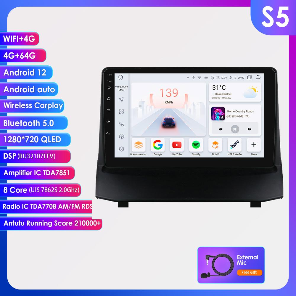 Autoradio Android 2din pentru Ford Fiesta 2009 - 2017 Radio auto Multimedia Player video Navigație GPS Ecran inteligent Unitate principală Carplay 4G WIFI DSP