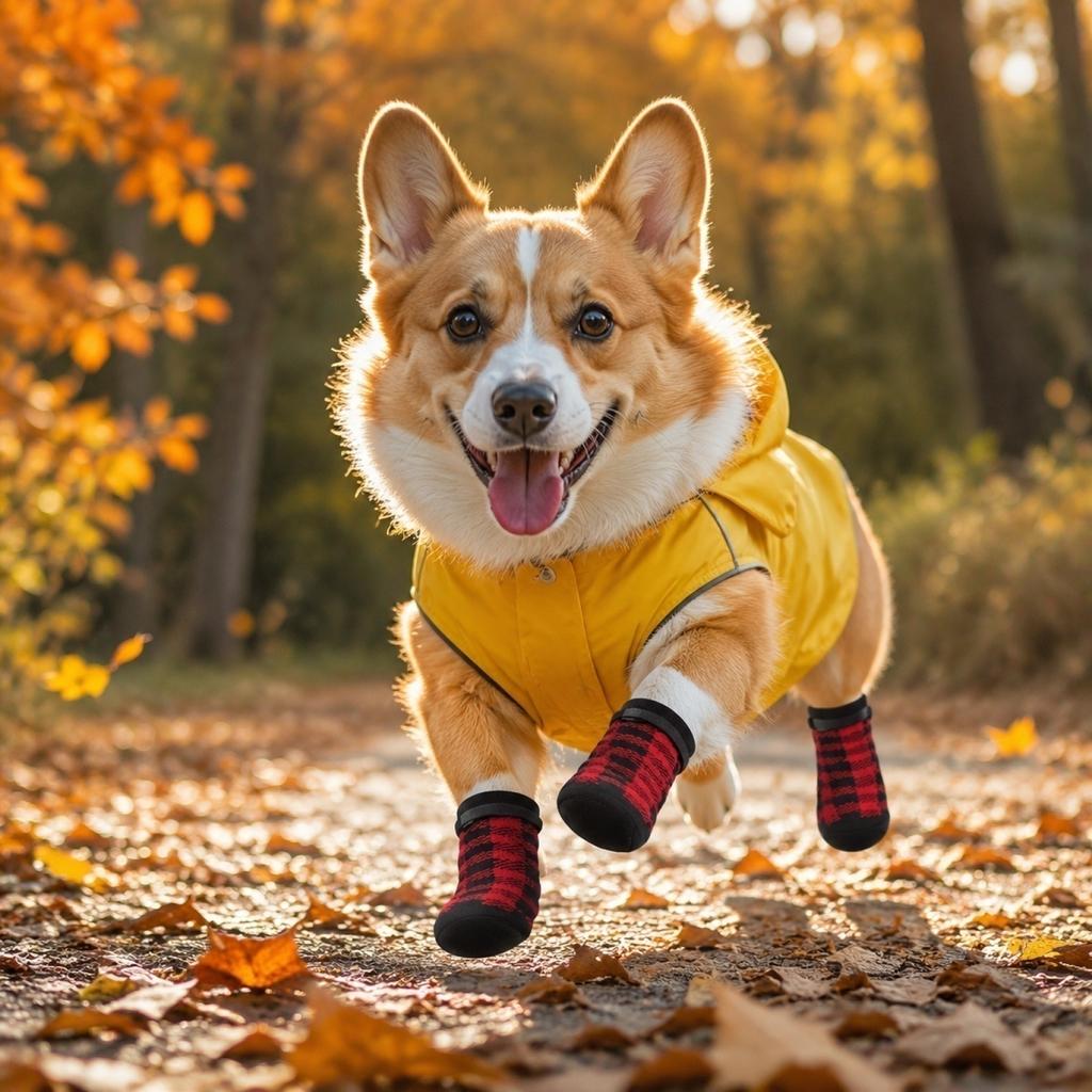 Waterproof Non Slip Dog Socks for Small Medium Dogs Adjustable Strap Durable Soft Fabric Protective Paw Covers