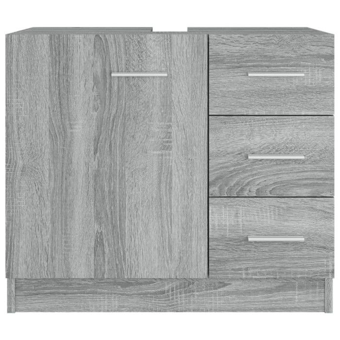 VidaXL Washbasin Cabinet Sonoma Grey 63x30x54 Cm Engineered Wood 815631