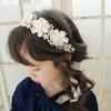 DFsucces Pearl Flower Headband, Headband, Flower Crown, Lace Hair Accessory, Stylish, Formal, Dance Costume (White)