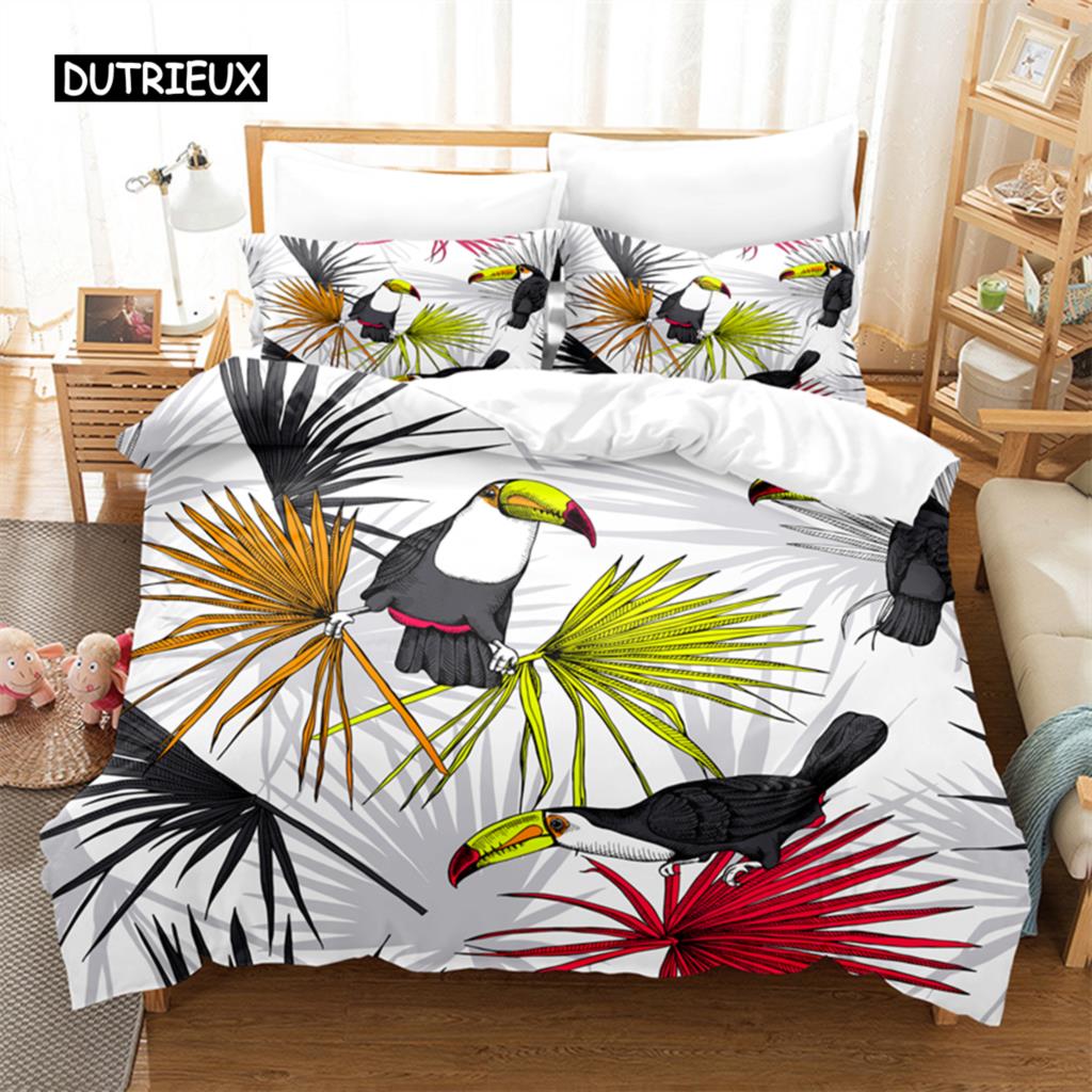 Tropenwald-Leoparden-Bettwäscheset Bettbezug-Set 3D-Bettwäsche Digitaldruck Bettwäsche Queen-Size-Bettwäscheset Modedesign