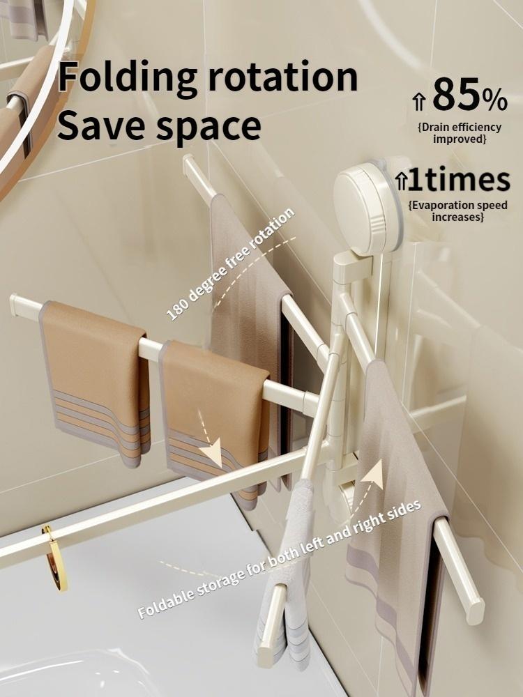 No Need To Drill Suction Cup Rotating Towel Rack Rotating Towel Rod In Bathroom Wall Towel Rod In Kitchen Shelf