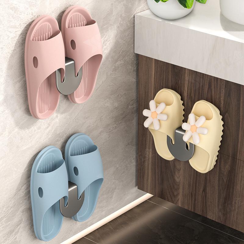 Modern Stainless Steel Bathroom Shoe Rack With Wall Mount And Water Drainage For Home Organization