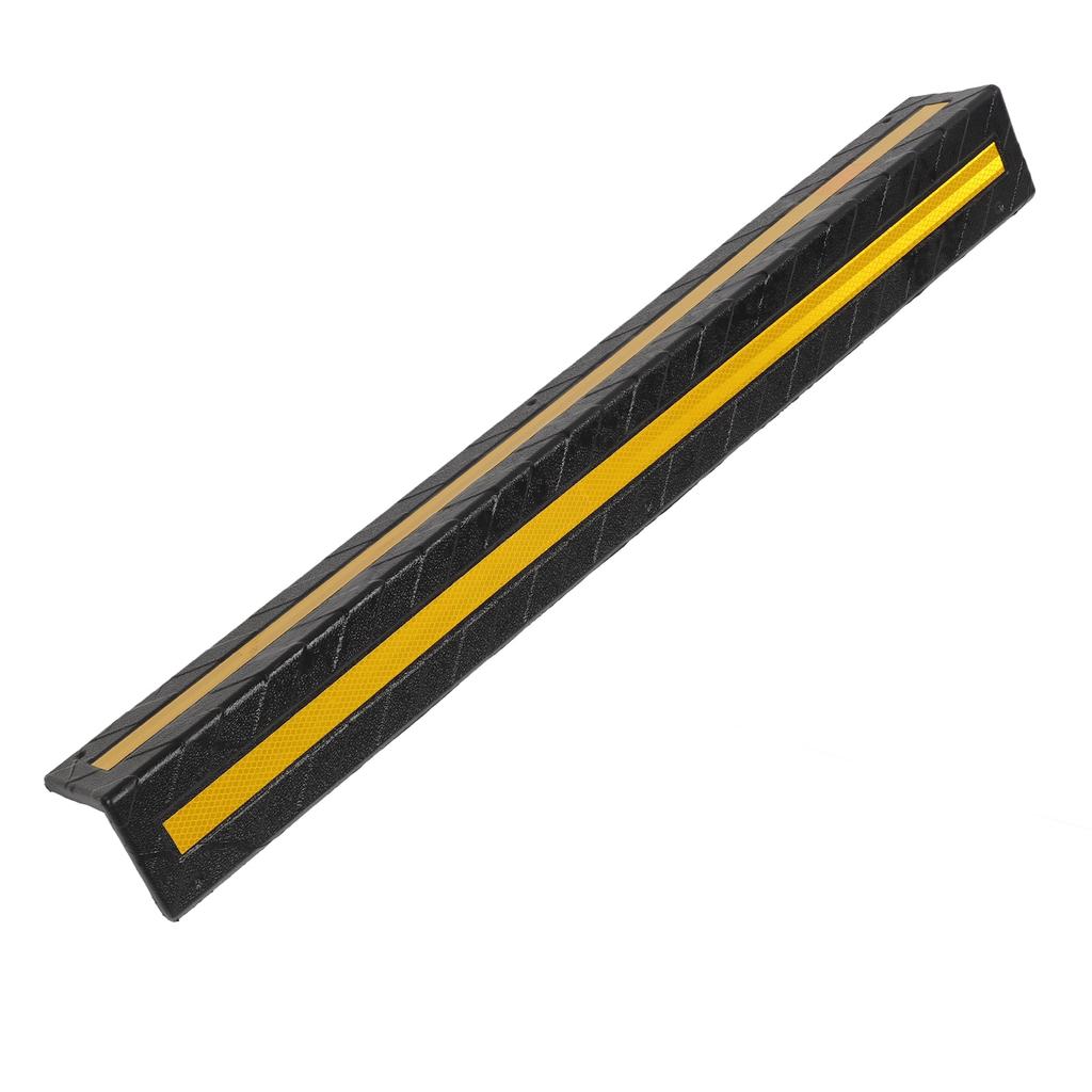 Garage Wall Corner Guard 80cm Long Rubber Compression Resistant Reflective Wall Edge Protector Black