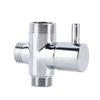 Water-Saving Three-Way Divert Shower Head Valve Switch One-Split Two-Connector Stainless Steel Chrome Finish Bath Toilet Shower