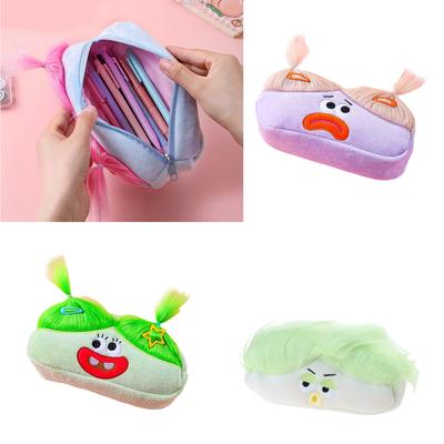 Kreslená ošklivá panenka Pencil Bag Plyšové pouzdro na pero Pouzdro na pero se zipem Velkokapacitní taška na psací potřeby Dětský dárek zpět do školy