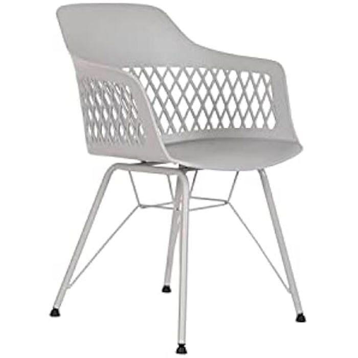 Chaise De Salle À Manger - DKD Home Decor - Standard - Polypropylène - Métal - Gris
