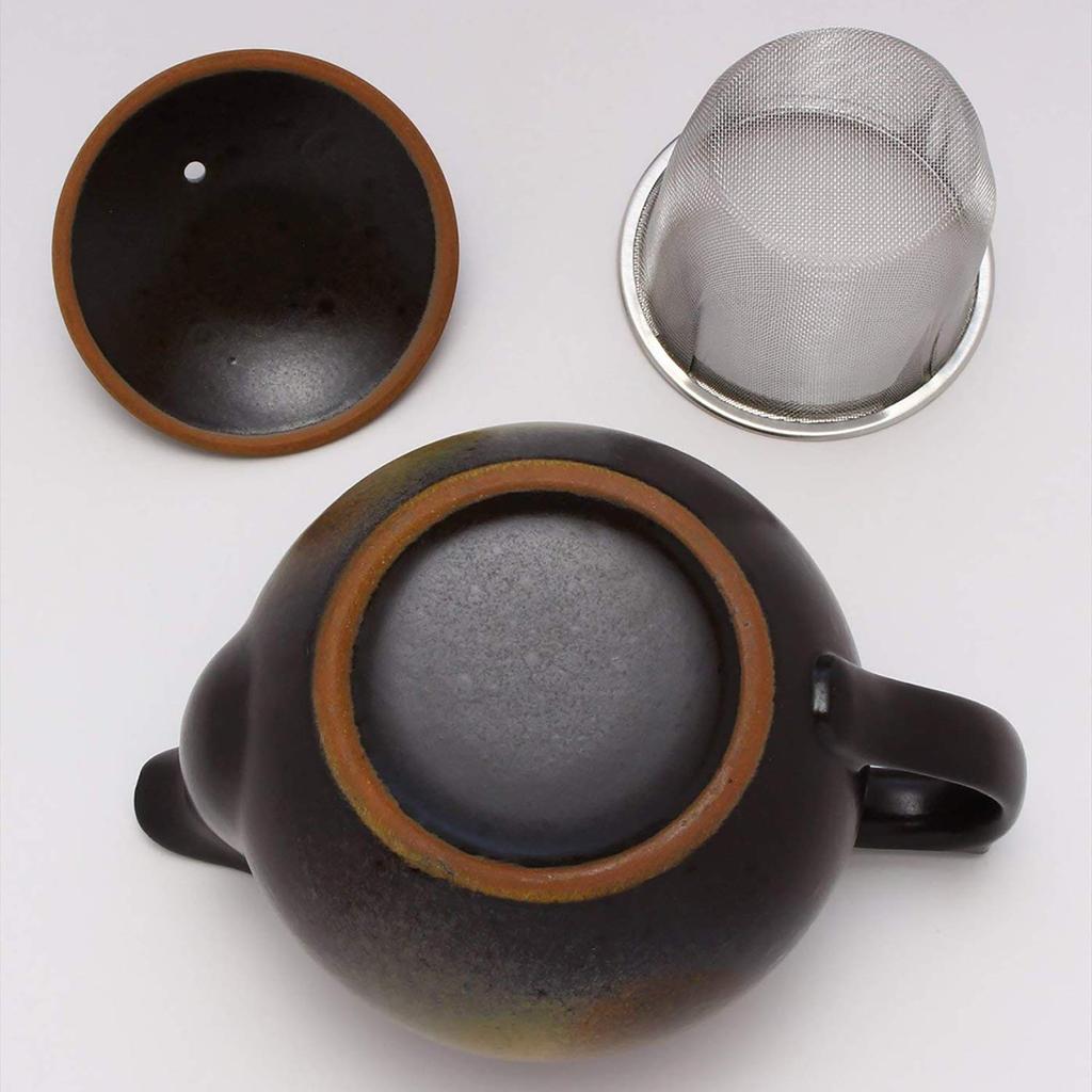 Mino Ware Pourer, Large Capacity, Approx. 450ml, Serves 2-3 People, Bizen Style, Brown, Solid Color, Made In Japan, Product Number 500-28