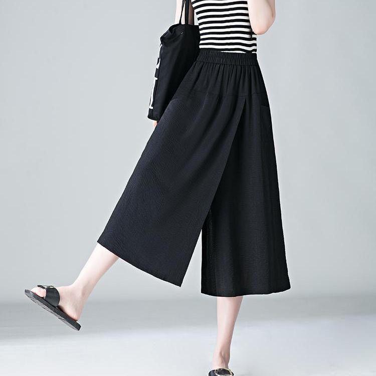 

Весна и лето Новые юбки больших размеров с высокой талией и разрезами, повседневные брюки, юбка для женщин, свободная и утягивающая 4XL