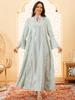Elegant Sequin Embroidered Muslim Women's Robe - Middle Eastern Style Long Dress