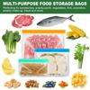10 Pack Reusable Ziplock Bags Silicone Bags, 3 Large Food Storage Bags Gallon Freezer Bags 4 Reusable Sandwich Bags Zip Lock 3 Snack Bags, Lunch Home