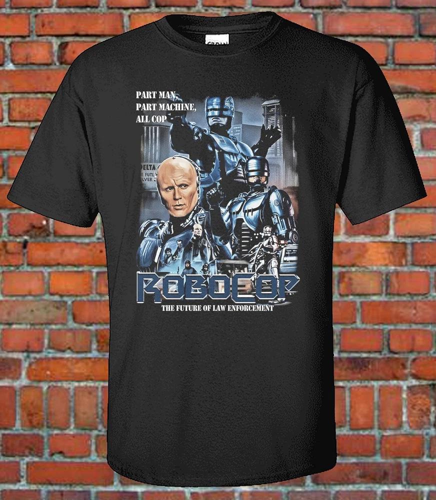 Retro 80s SciFi Action Graphic Tee Vintage Style Movie Streetwear TShirt COP S